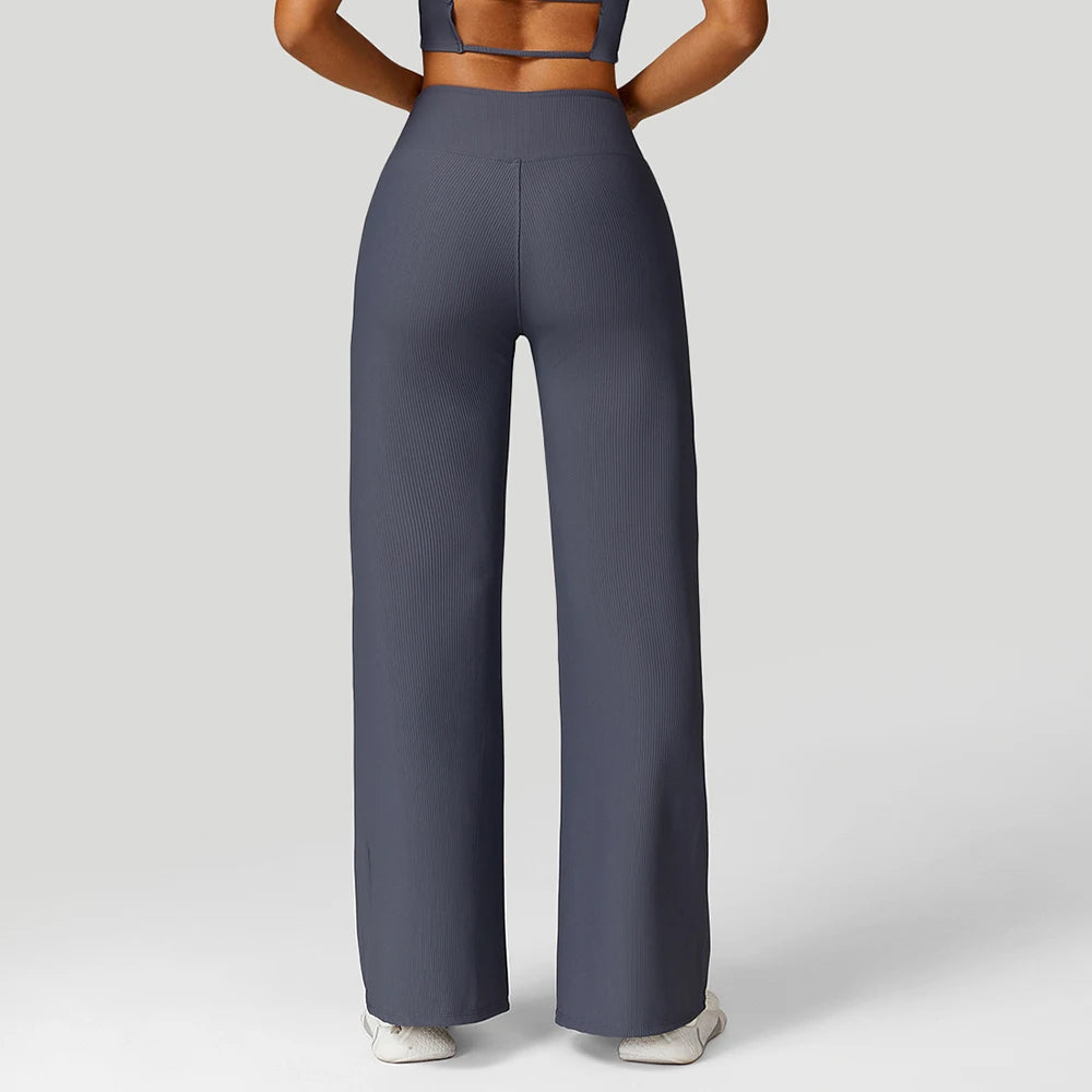 Women  Wide-leg Yoga Pants High Waist Stretchy Leggings