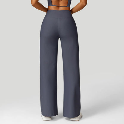 Women  Wide-leg Yoga Pants High Waist Stretchy Leggings