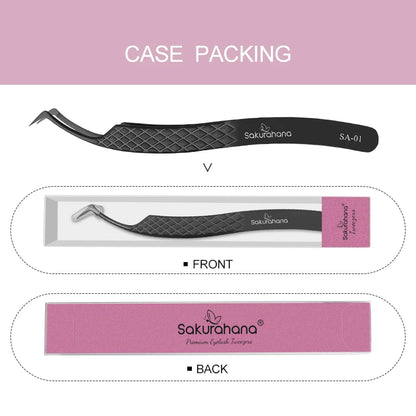 SAKURAHANA High-end Eyelash Tweezers Black Fiber Tip