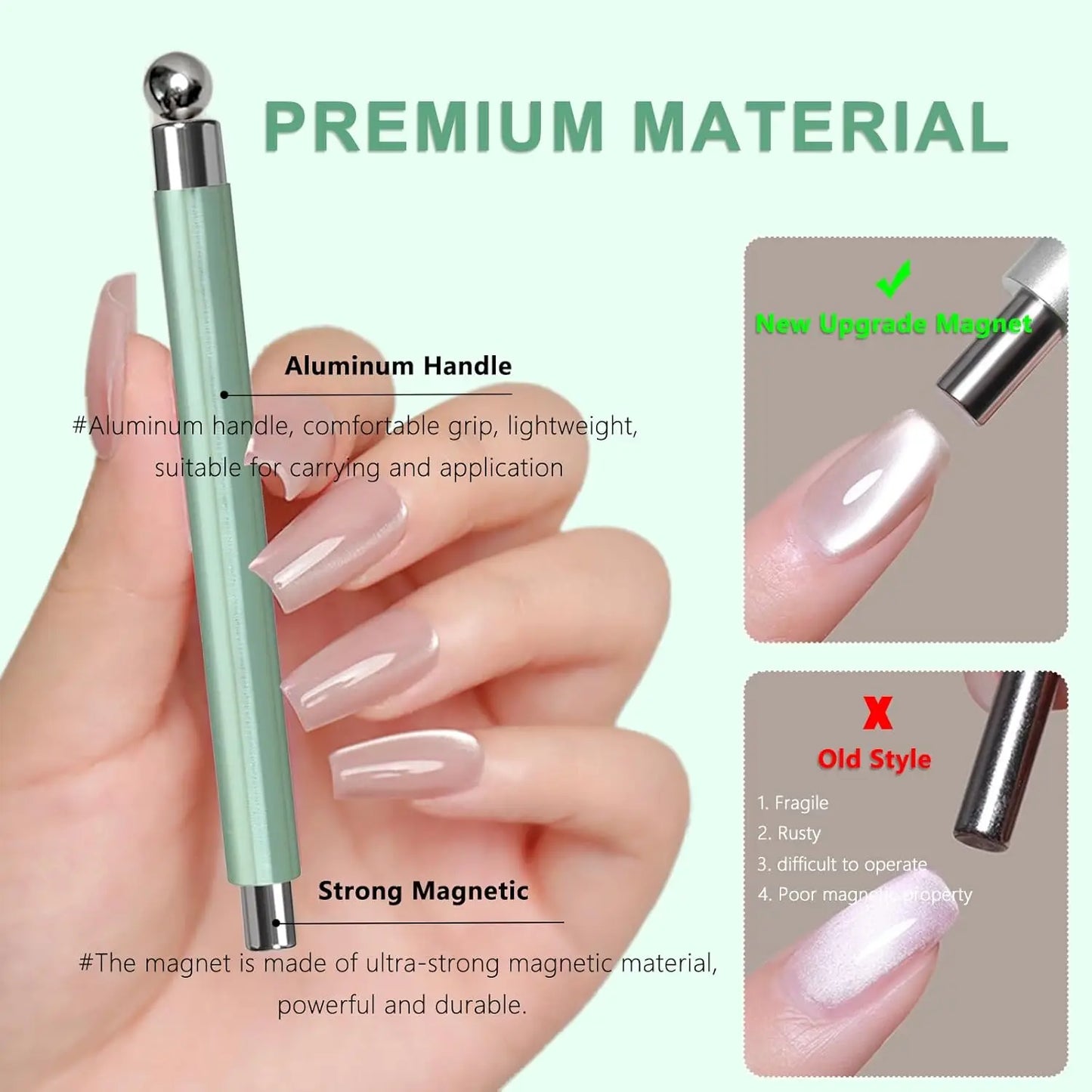 3 In 1 Dual Headed Cat Eye Nail Art Magnetic Stick