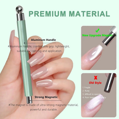 3 In 1 Dual Headed Cat Eye Nail Art Magnetic Stick