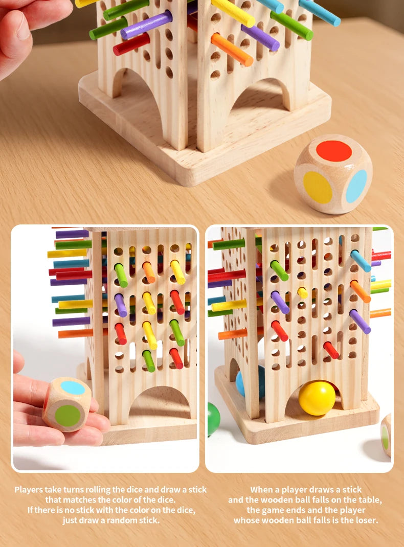 Parent child interactive wooden stick children's