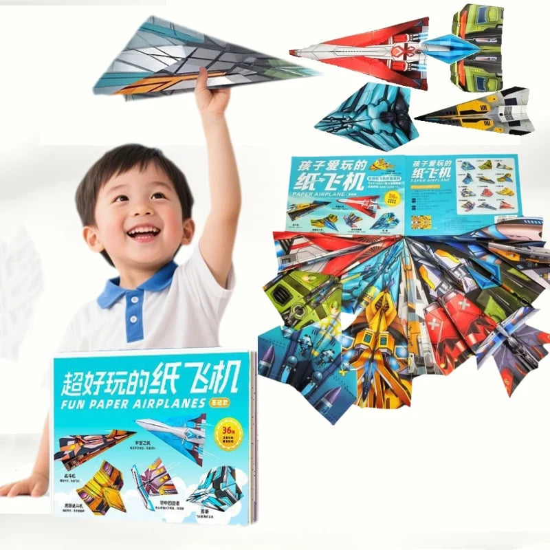 36Pcs DIY Children's Origami Airplane Parent-Child Full-Color