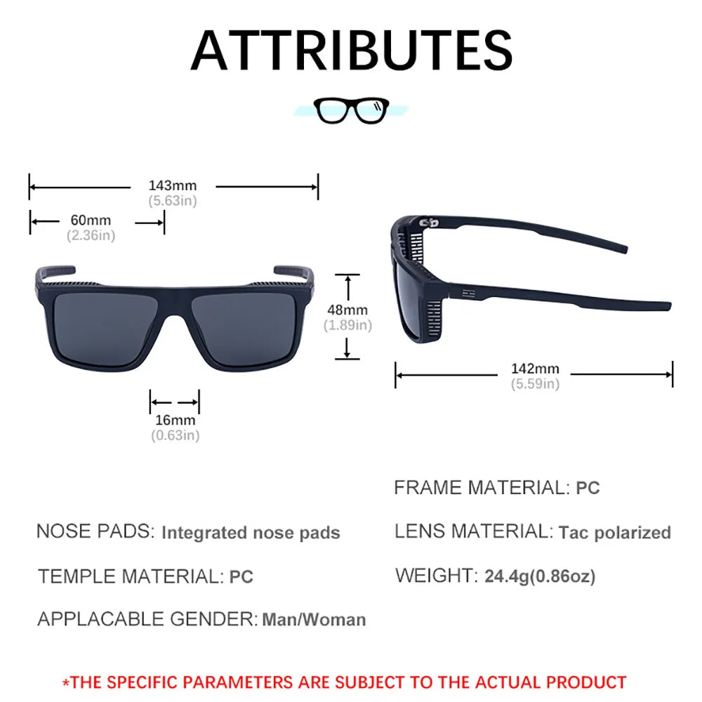 Vintage Polarized Sunglasses Men Fashion Square Eyewear
