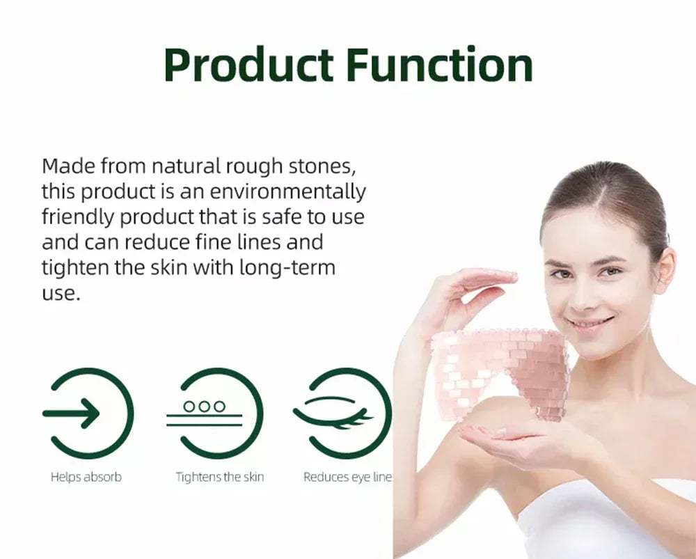 Rose Quartz Jade Eye Mask Facial Cooling Mask Massage