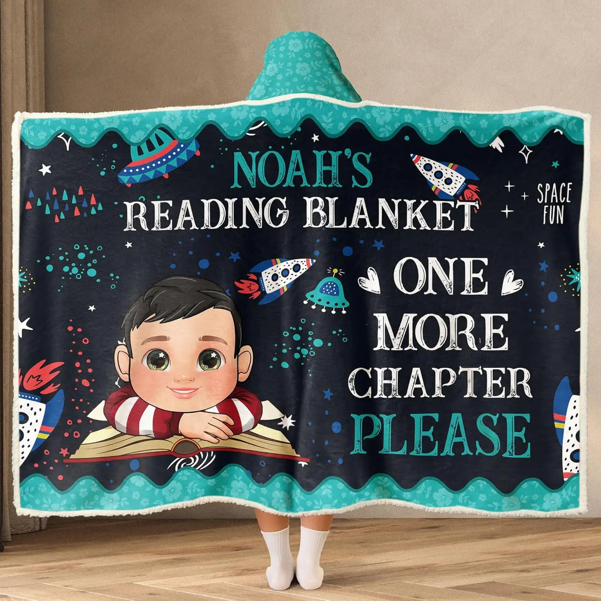 Personalized Wearable Hooded Blanket, Book Lovers Gifts