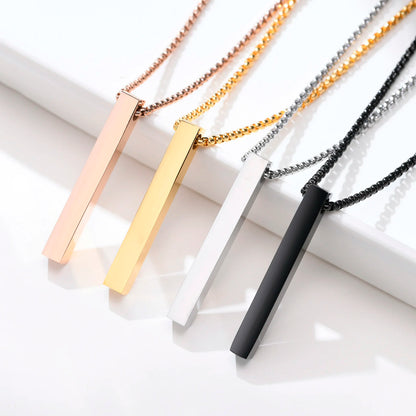 Waterproof Pillar Necklaces for Men Women Stainless Steel