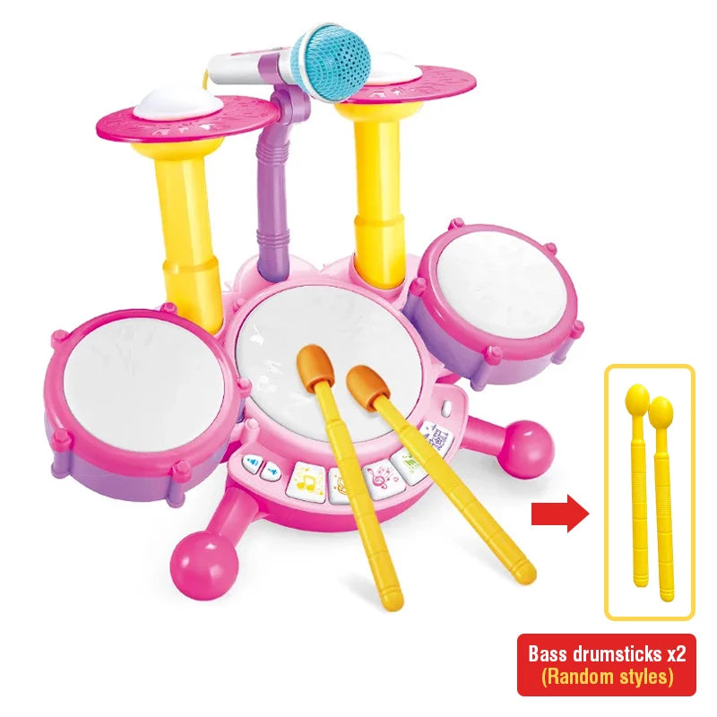 Baby Toys Kids Drum Set Musical with Light Sound Toddlers