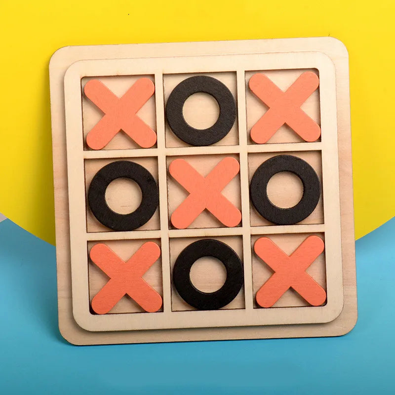 Montessori Chess Play Wooden Jigsaw Toy Game Interaction