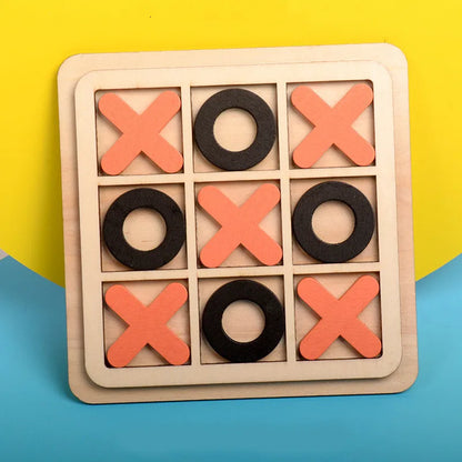 Montessori Chess Play Wooden Jigsaw Toy Game Interaction