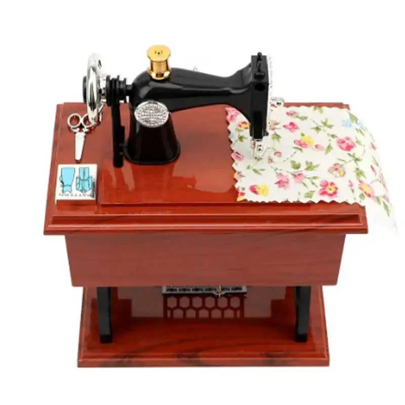 Vintage Sewing Machine Music Box Home Desktop