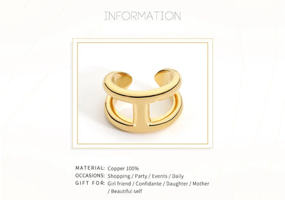 Trendy Minimalist High Polish Ring For Women IP 18K Plated