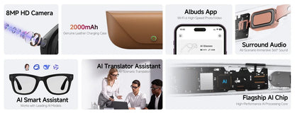 New HD5-ultra AI Smart Glasses AI Real-time Translation