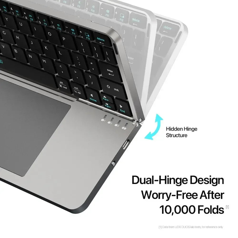 Folding Bluetooth Keyboard PC Phone Holder Wireless Foldable Keyboard