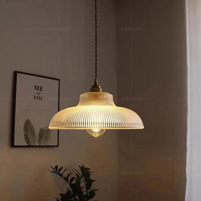 Nordic Glass Pendant Light Green Hanging Lamp Living Room