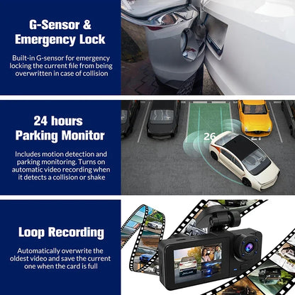 NEW 1080P HD WIFI 2/3Camera Dash Cam For Car Camera