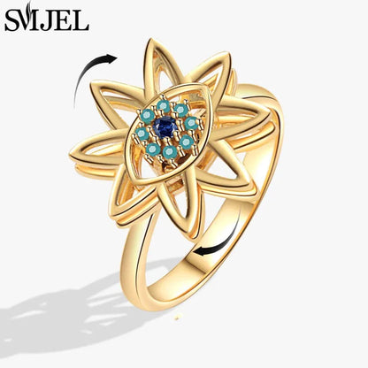 Luxury Crystal Anxiety Relief Spinning Fidget Rings for Women