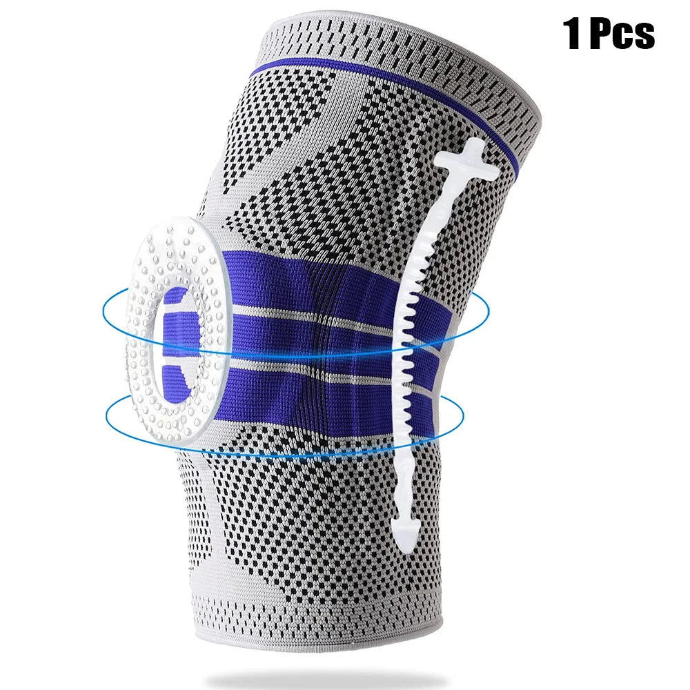 Silicone Padded Knee Pads Supports Brace Basketball Fitness