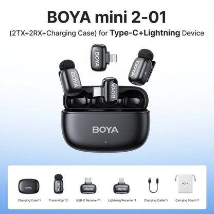BOYA Mini 2 Wireless Lavalier Microphone AI Noise Reduction