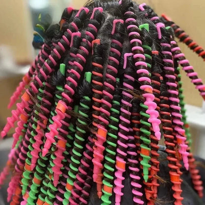 Set Heatless Curls Mixed Color Spiral Hair Styling Tools