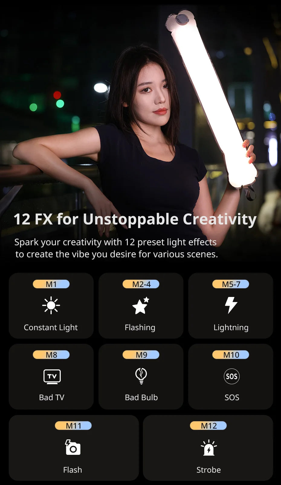 Portable Air Tube Light 12W Bi-color Fill Light