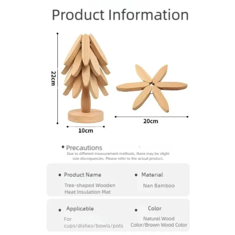 Tree Design Stand Wooden Trivets Decorative Anti Scald