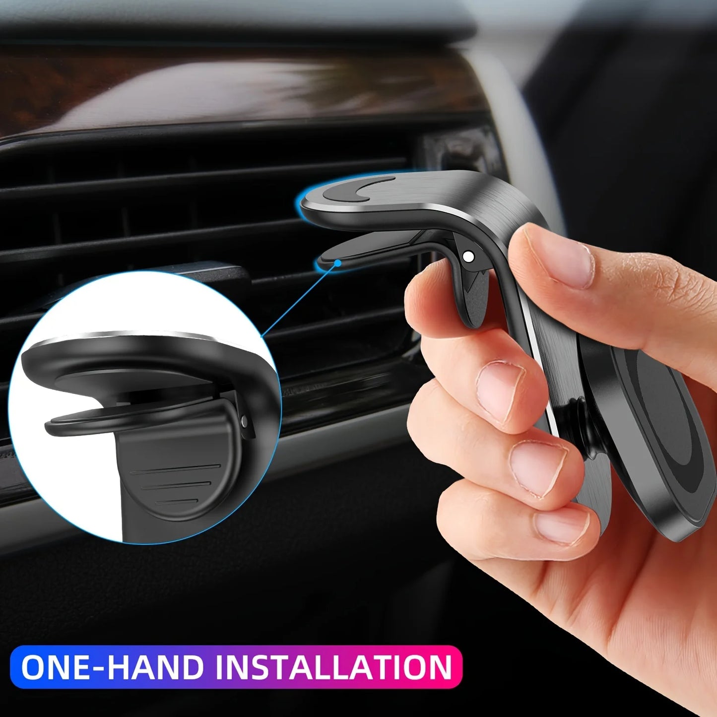 Universal Phone Holder Clip Car Air Vent Magnetic Mount Holder