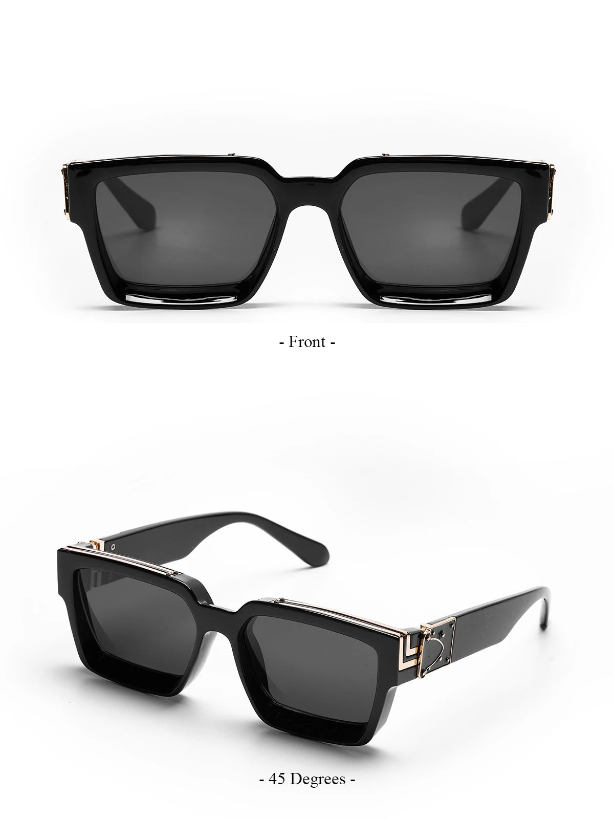 Retro Black Millionaire Shades Luxury Sunglasses