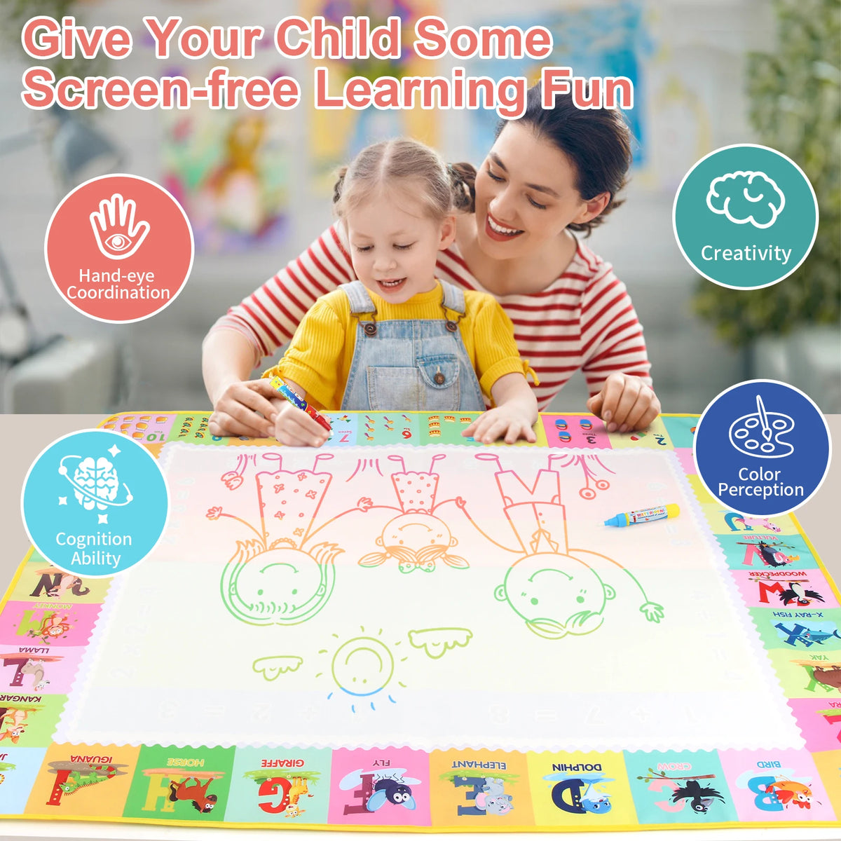 Magic Water Drawing Mat Coloring Doodle Painting Board