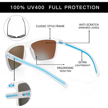 Polarized Sunglasses for Men Shades Lightweight TR90 Frame