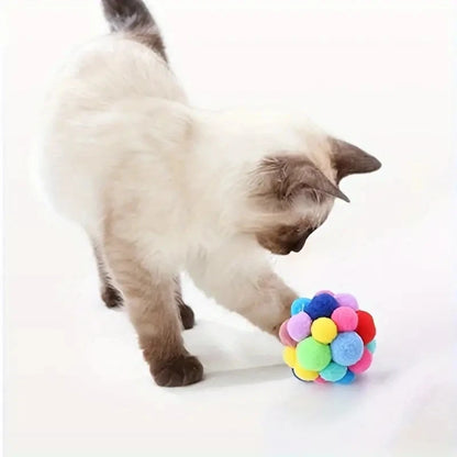 Cat Toys Cat Plush Ball Toy Pet Elastic Bell Ball