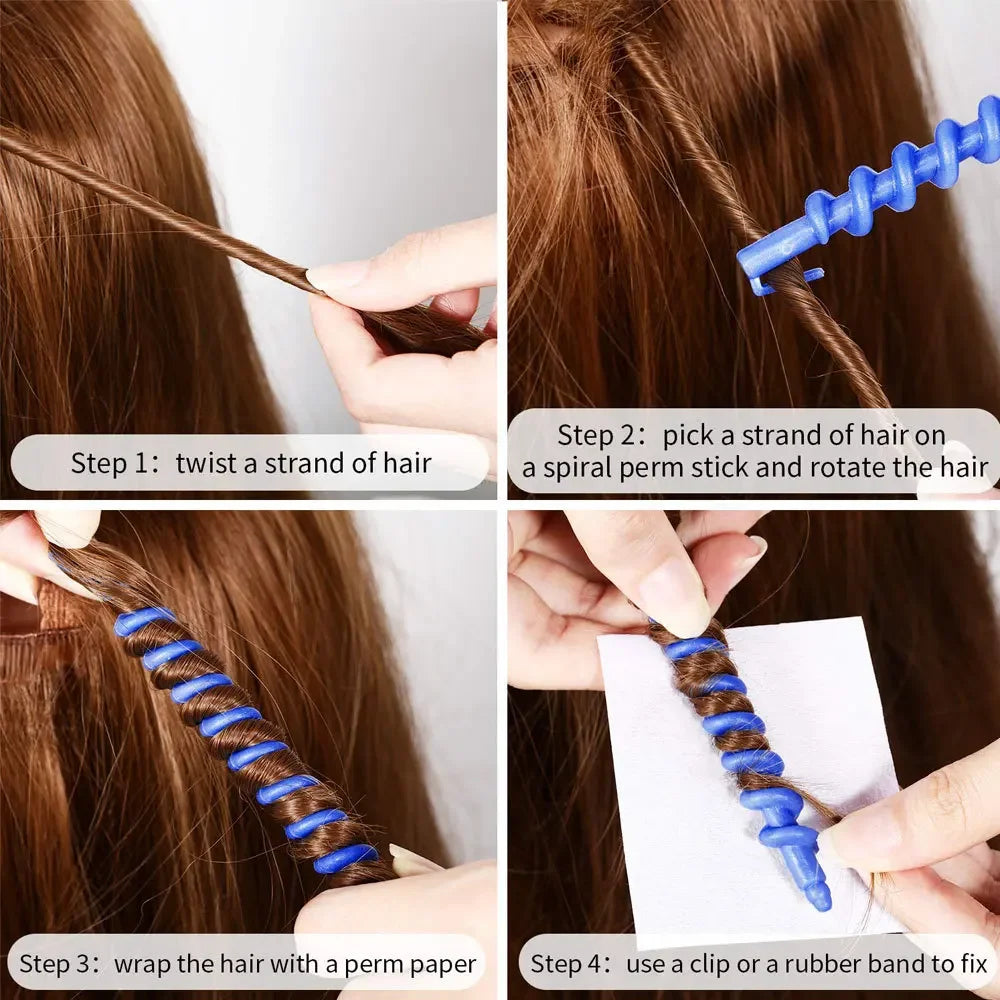 Set Heatless Curls Mixed Color Spiral Hair Styling Tools