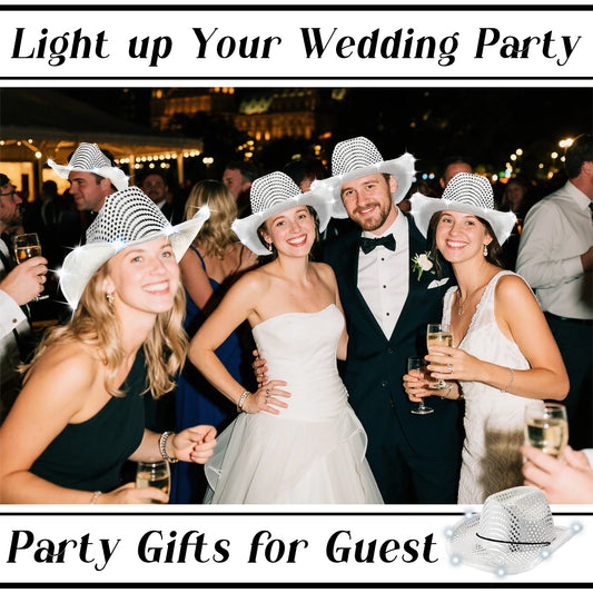LED Cowboy Hats Bulk for Wedding Lighting up Party Hats