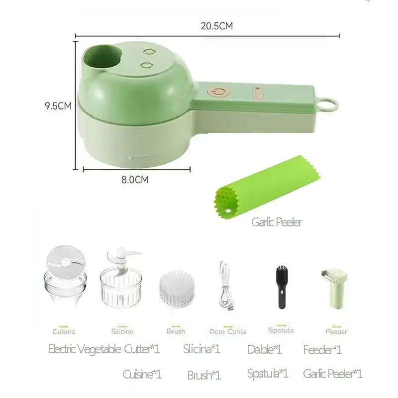 Electric Vegetable Cutter Set - 4 in 1 Portable