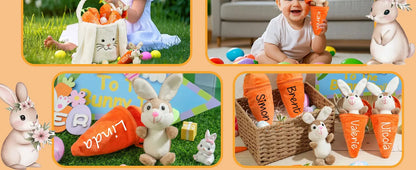 Custom Easter Plush Rabbit Keychain Personalized