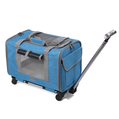 Pet Carrier with Wheels for Dogs Rolling Pet Carrier