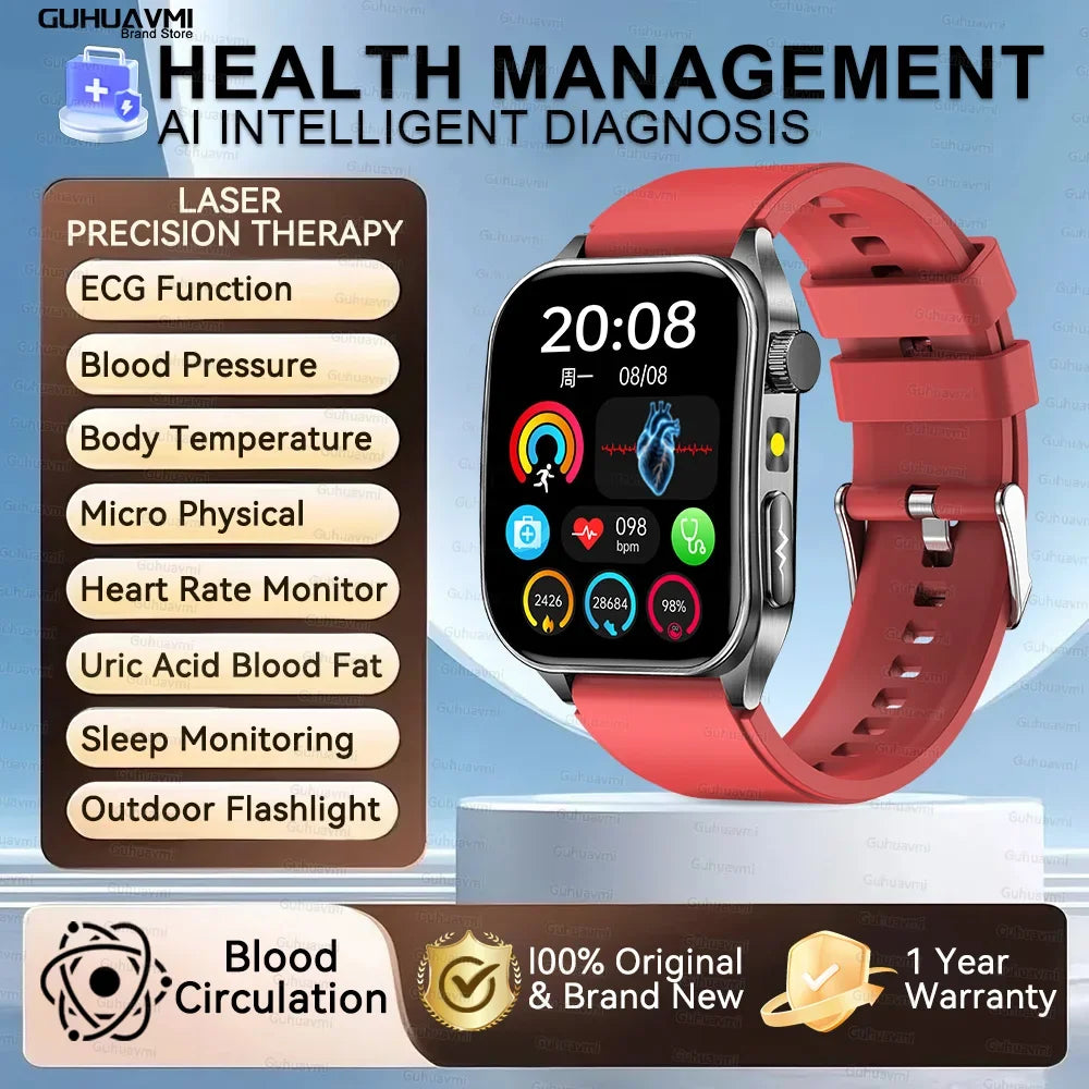 New Laser Treatment Three High Smart Watch Men ECG Heart Rate