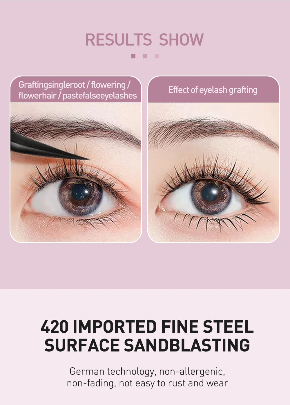 SAKURAHANA High-end Eyelash Tweezers Black Fiber Tip