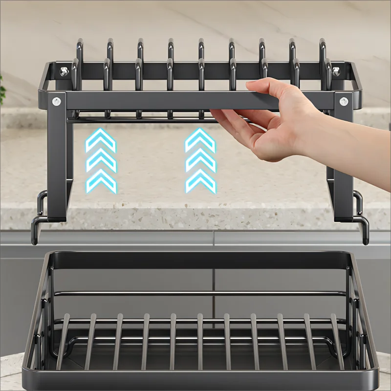 Stainless Steel Dish Drying Rack Adjustable Kitchen Plates