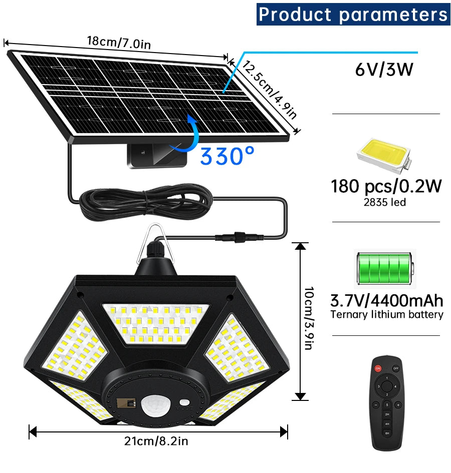 Solar Pendant Lights Outdoor Indoor with Remote Solar Shed Light