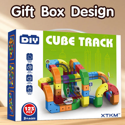 DIY Assembly Magic Track Train Building Block Multiple Shapes