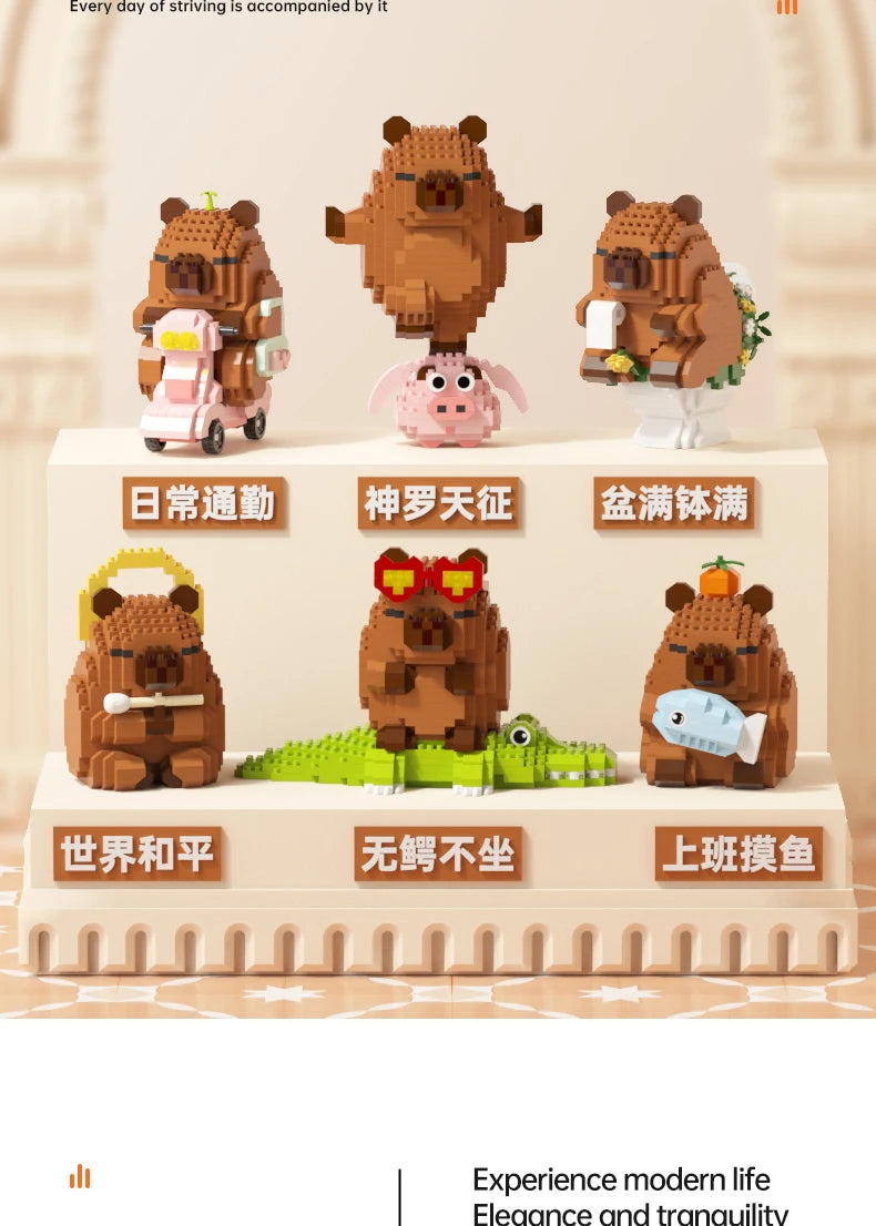 Cute Capybara Block Figure - Desktop Decor Model