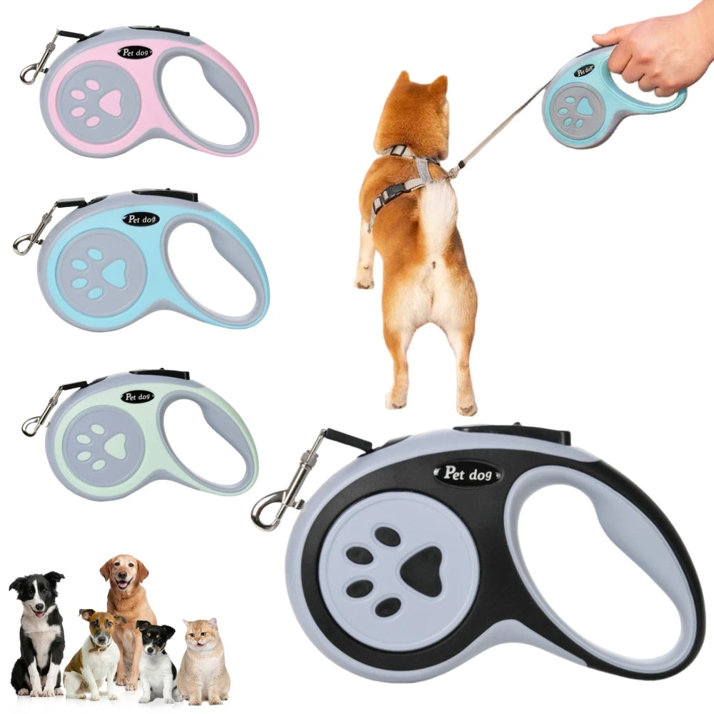 Paw Dog Leash  Outdoor Lead Walking Strong Retractable
