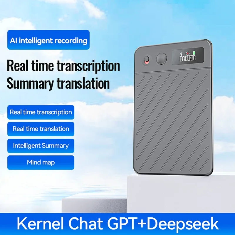 8GB-256GB AI Voice Recorder with 0.42-inch Display Screen Real-Time