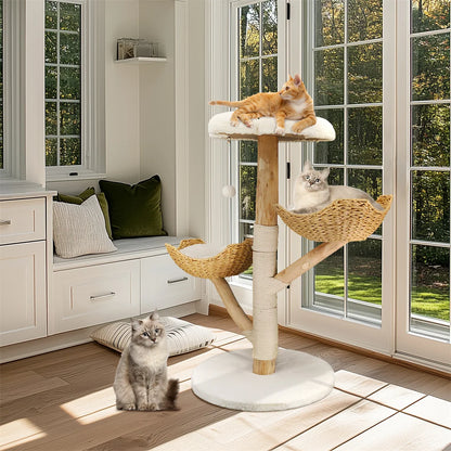 Modern Cat Furniture Climbing Tree Solid Wood