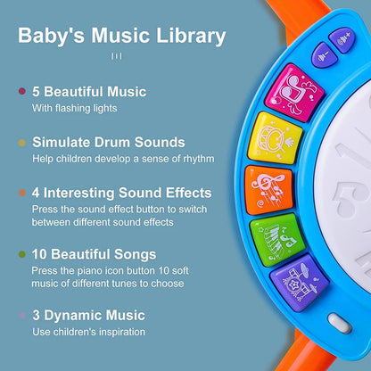 Kids Drum Set Toddlers 1-3 Musical Baby Educational Instruments