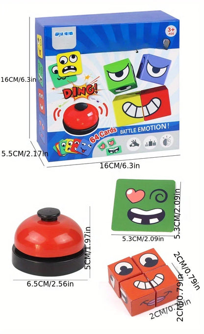 Kids Face Change Cube Game Montessori Expression Puzzle