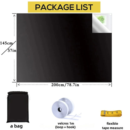 100 Blackout Window Cover Darkest Light Block Black Privacy Film