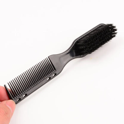 Double-sided Comb Brush Black Small Beard Styling Brush
