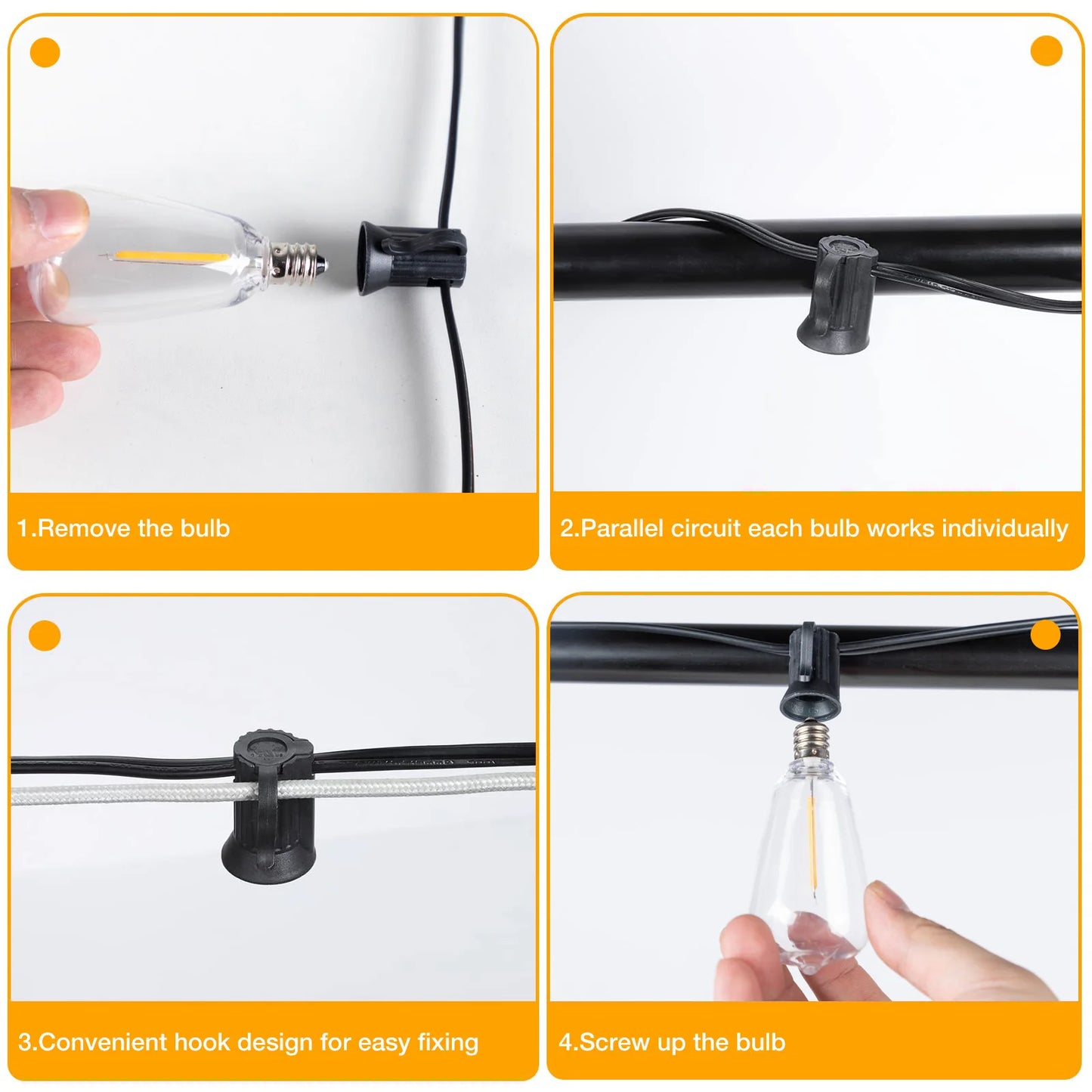 ST38 String Lights Outdoor Garland Connectable Shatterproof